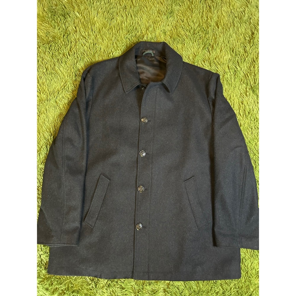 Lauren Ralph Lauren Coat Men XXL Black Wool Blend Car Coat Classic Heavyweight